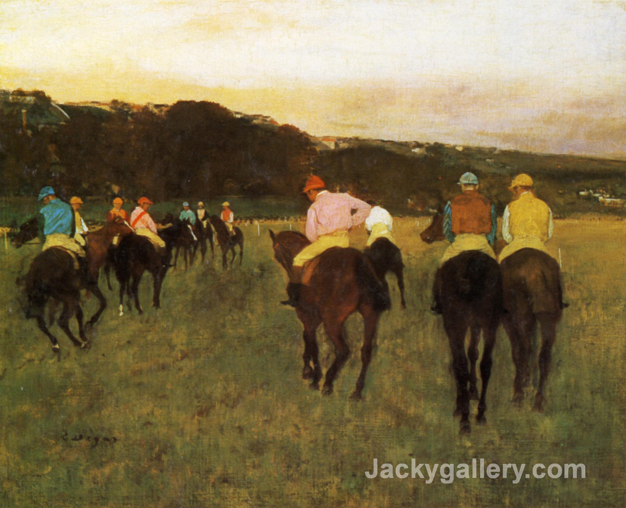 Race Horses suburban by Edgar Degas paintings reproduction